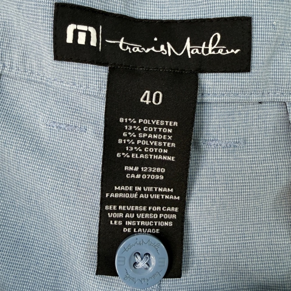TravisMathew Mens Heathered Blue Beck Golf Performance Shorts Size 40 Stretch - Picture 10 of 11